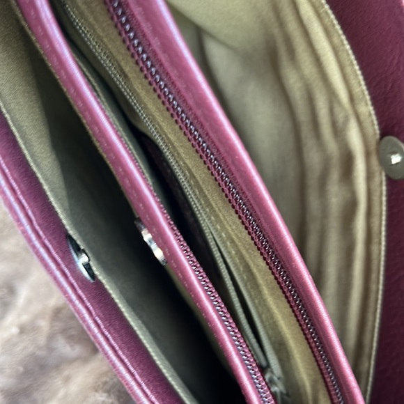 Gres Paris shoulder bag crossbody maroon burgundy pebbled leather - Picture 12 of 17